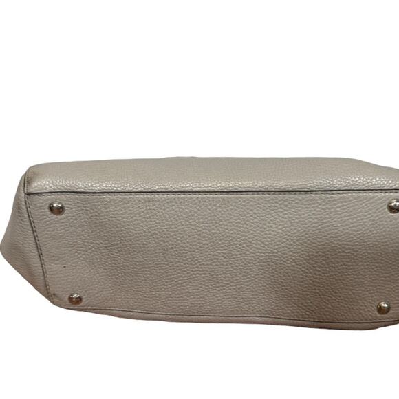 Michael Kors Dove Gray Leather Sandrine Studded Satchel Bag Women - Picture 8 of 13